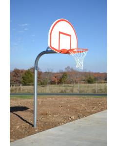 Gared Performance Sports Systems 4-1/2” O.D. Braced Rear Mount Gooseneck Post with 4’ Extension, 1266B Backboard, 266 Goal [PK4570]