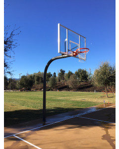 Gared Performance Sports Systems 5-9/16” O.D. Braced Gooseneck Post with 6’ Extension, BB60G38 Backboard, 5500 Goal [PK6025]