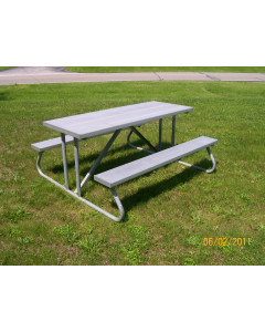 NRS ALUMINUM PICNIC TABLES 2-3/8" GALVANIZED STEEL UNDERSTRUCTURE, Seat Count: 8'