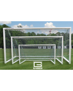 Gared Performance Sports  Touchline Striker™ Portable Soccer Goal, 6’ X 12’, Round Frame,all white powdercoat including backstays, INCLUDES NET  [SGRD612SPT]  