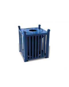 32-GALLON-SAVANNAH-SLAT-RECEPTACLE-W/-FLAT-TOP-LID-&-PLASTIC-LINER