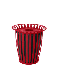 36 GALLON OXFORD RECEPTACLE W/ FLAT TOP LID & PLASTIC LINER, THERMOPLASTIC