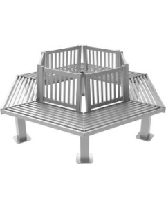 Ultrasite 8' Hexagon Tree Bench with back, inground, powder coated